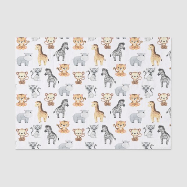 Cute Baby Animals Tissue Paper (Front)