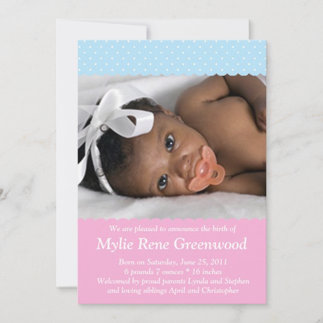 Cute Baby Announcement (Front)