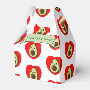 Cute Baby Avocado In Red Heart Custom Favor Box