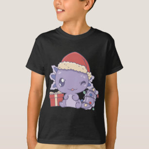 Cute Baby Axolotl Pastel Goth Kawaii Christmas Paj T-Shirt