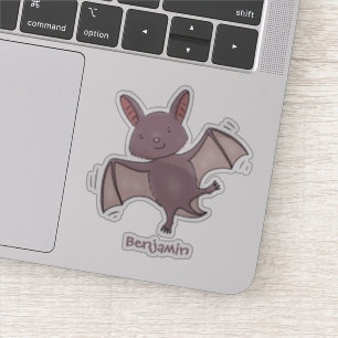 Cute baby bat flying cartoon illustration