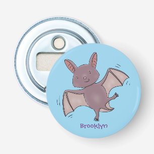 Cute baby bat flying cartoon illustration bottle opener