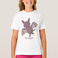 Cute baby bat flying cartoon illustration