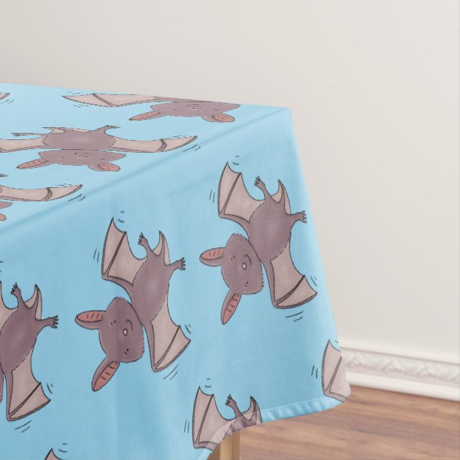 Cute baby bat flying cartoon illustration tablecloth (In Situ)