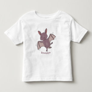 Cute baby bat flying cartoon illustration toddler t-shirt