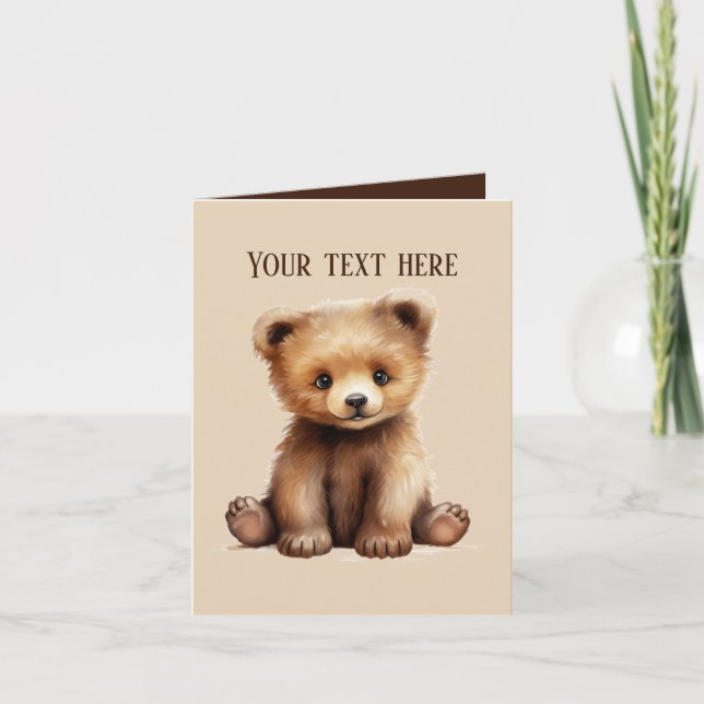Cute baby bear add text any purpose card (Front)