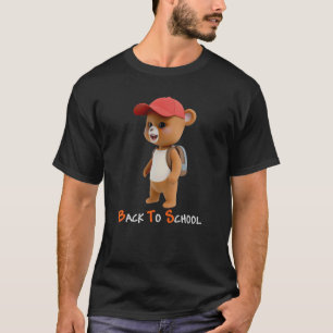 Cute Baby Bear Backpack Baseball Cap Back To Schoo T-Shirt