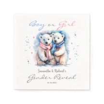 Cute Baby Bear Boy or Girl Winter Gender Reveal 