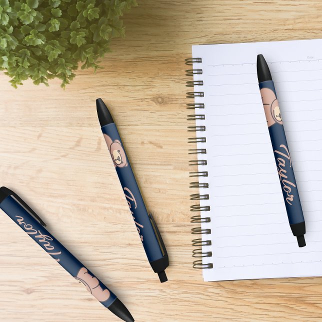 Cute Baby Bear Cub Personalized Black Ink Pen (Creator Uploaded)