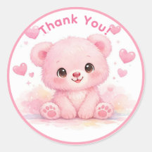 Cute Baby Bear Girl Pink Birthday