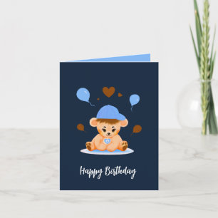 Cute baby bear holiday card