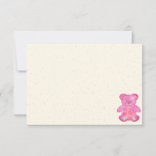 Cute Baby Bear In Pink Blank Cream Off White Card