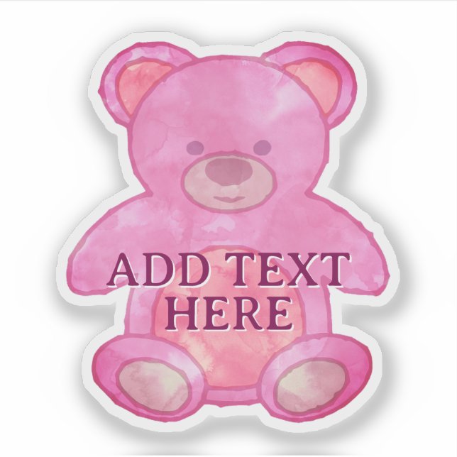 Cute Baby Bear In Pink Custom Text (Front)
