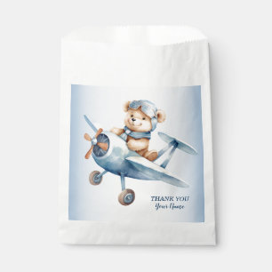 Cute Baby Bear Pilot Blue Airplane Beautiful Favour Bag