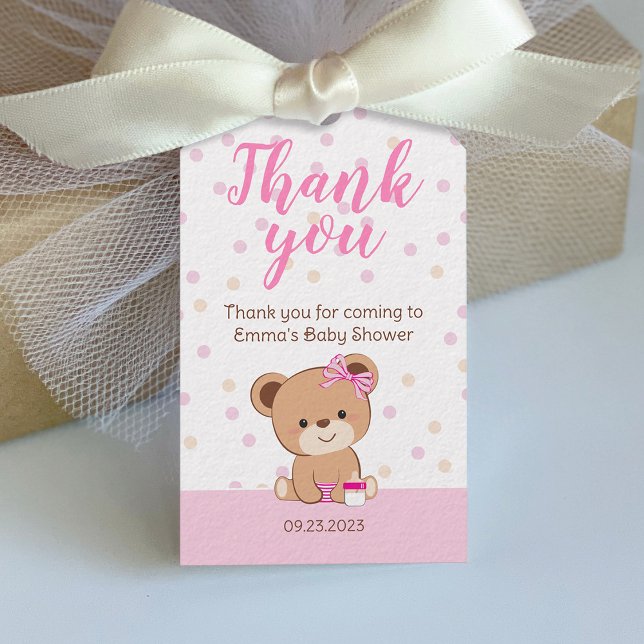 Cute Baby Bear Thank You Tag (Pink) (Creator Uploaded)