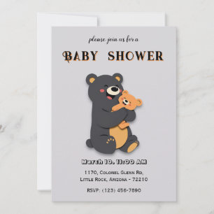 Cute Baby Bear with Mom Bear Shower Card