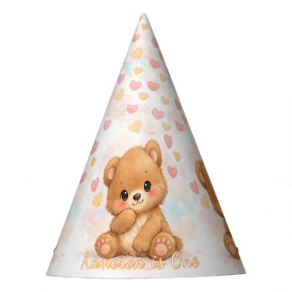 Cute Baby Bears Neutral Birthday Pastel Party Hat