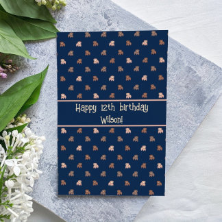 Cute Baby Bears Pattern Personalized Birthday Card