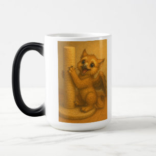 Cute baby big eye gryphon scratching post fantasy magic mug