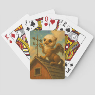 Cute baby big eye hippogriff funny fantasy art playing cards