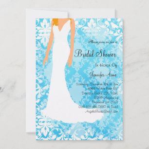 Cute Baby Blue Bridal Shower Invite
