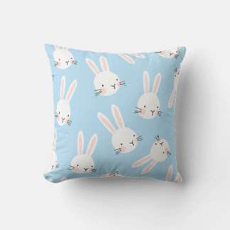 Cute Baby Blue Bunny Decorative Throw Pillow