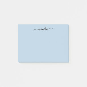Cute Baby Blue Custom Name Post-it Notes
