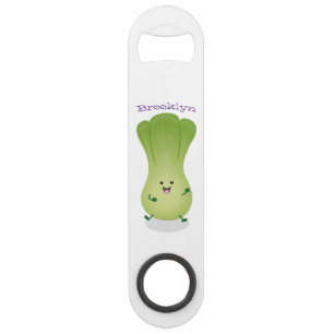 Cute baby bok choy cartoon illustration bar key