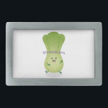 Cute baby bok choy cartoon illustration belt buckle<br><div class="desc">This cute bok choy cartoon character is drawn in a happy style. Lots of vegetable fun!</div>