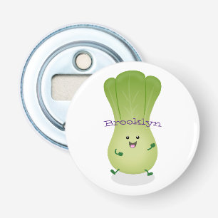 Cute baby bok choy cartoon illustration bottle opener