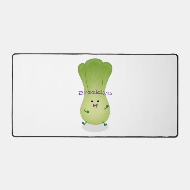 Cute baby bok choy cartoon illustration desk mat (Front)