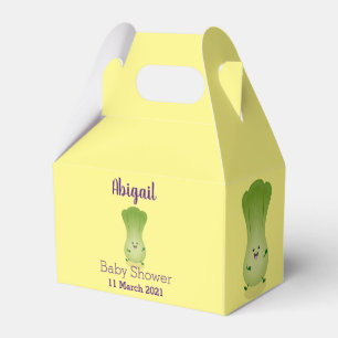 Cute baby bok choy cartoon illustration favor box