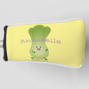 Cute baby bok choy cartoon illustration golf head cover