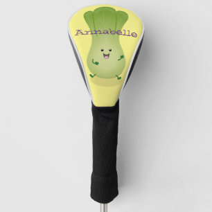 Cute baby bok choy cartoon illustration golf head cover