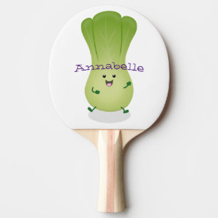 Cute baby bok choy cartoon illustration ping pong paddle