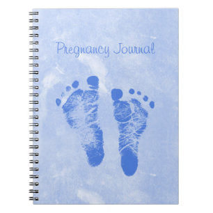 Cute Baby Boy Footprints Pregnancy Journal