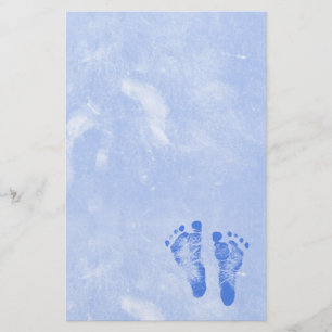 Cute Baby Boy Footprints Stationery