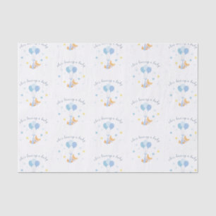 Cute Baby Boy Fox and Balloons Tissue Paper
