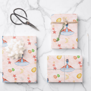 Cute Baby Boy Jurassic Birthday Dinosaur Wrapping Paper Sheet