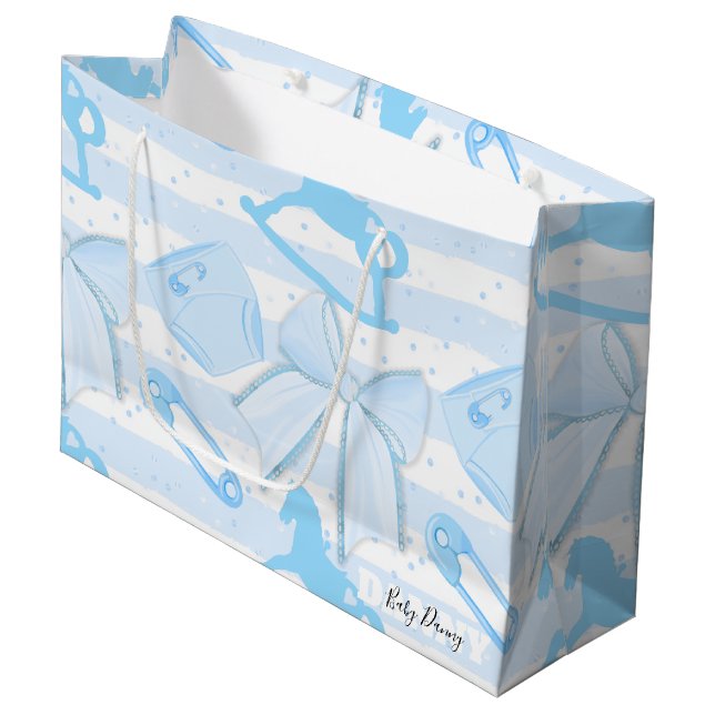 Cute Baby Boy Pattern Large Gift Bag (Front Angled)