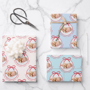 Cute Baby Boy Photo Merry Christmas Wrapping Paper Sheet