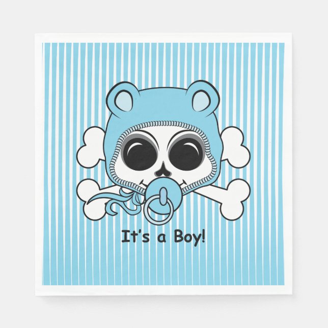 Cute Baby Boy Skull Napkin (Front)