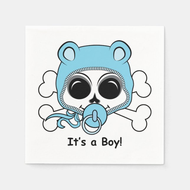 Cute Baby Boy Skull Napkin (Front)