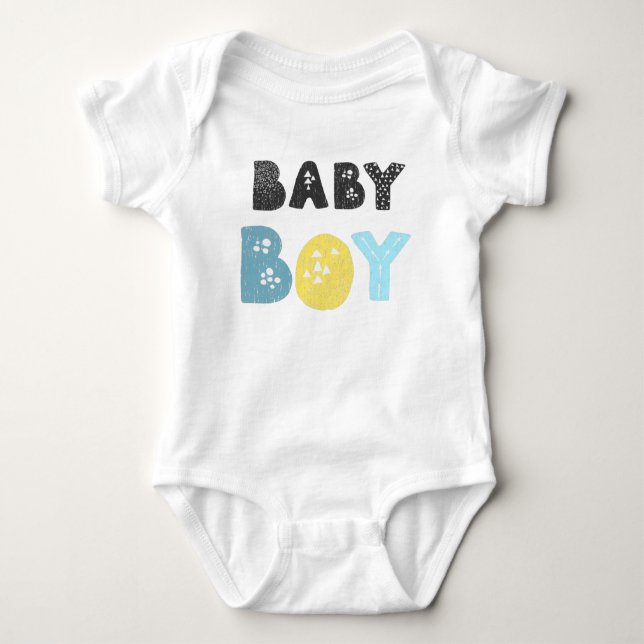 Cute Baby boy typography  Bodysuit (Front)