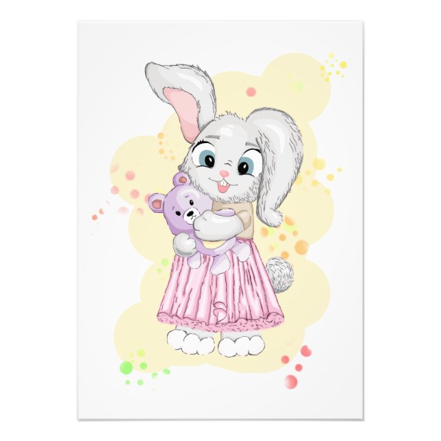 Cute baby bunny Baby Photo Print (Front)