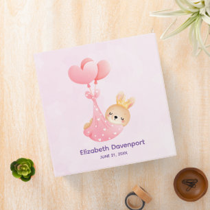Cute Baby Bunny in a Heart Blanket Binder