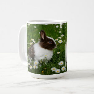 Cute Baby Bunny in Flower Garden Coffee Mug