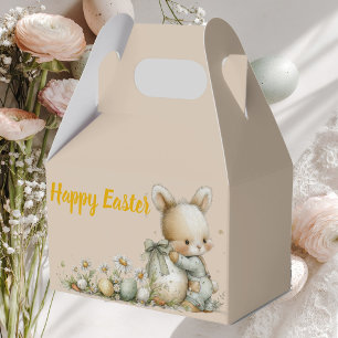Cute baby bunny in pyjamas with an Easter egg Favor Box