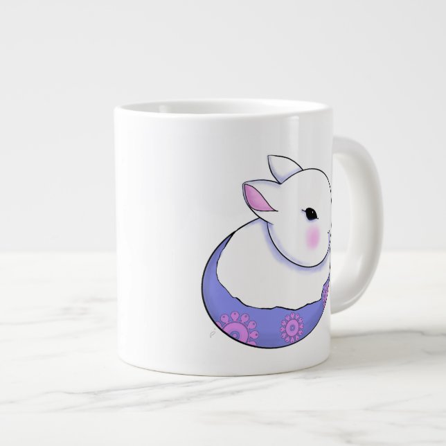Cute Baby Bunny Rabbit Easter Large Coffee Mug (Front Right)