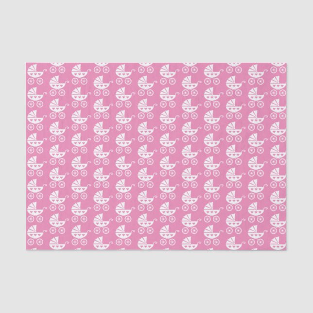 Cute baby carriage baby shower gift box filler tissue paper (Front)
